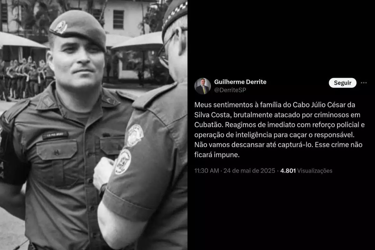 Derrite promete caçada implacável ao assassino do cabo Júlio César.