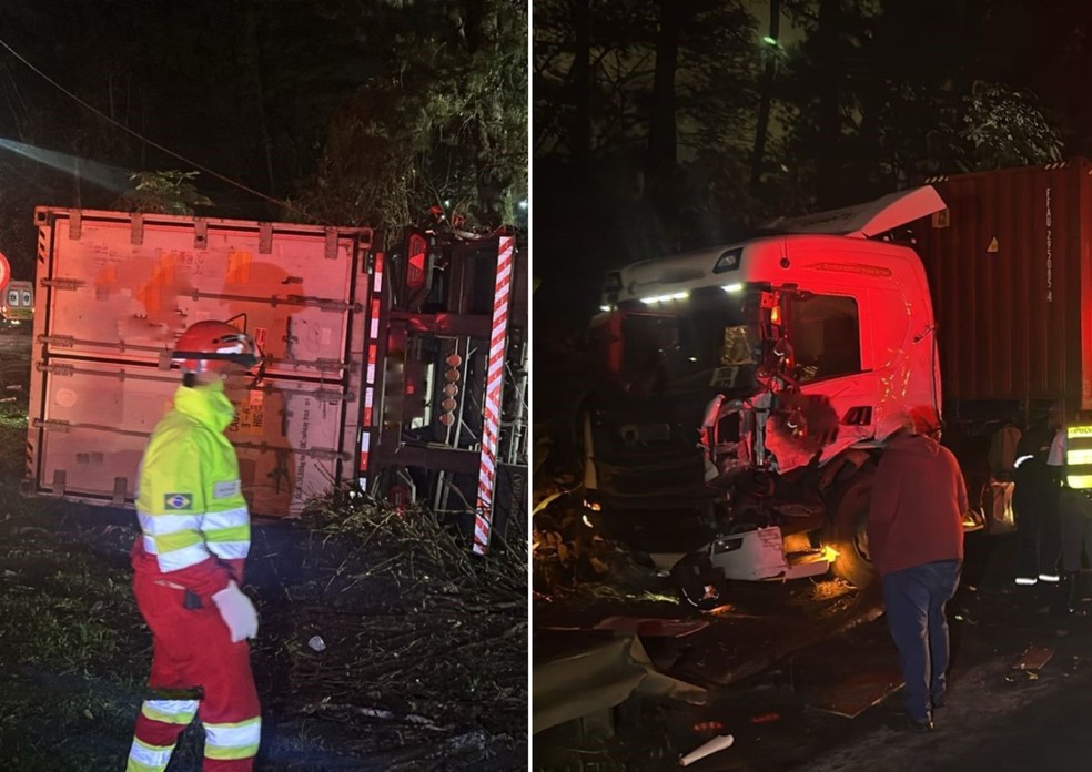 Caminhoneiro morre após ser ejetado em acidente na Rodovia Cônego Domênico Rangoni, em Cubatão