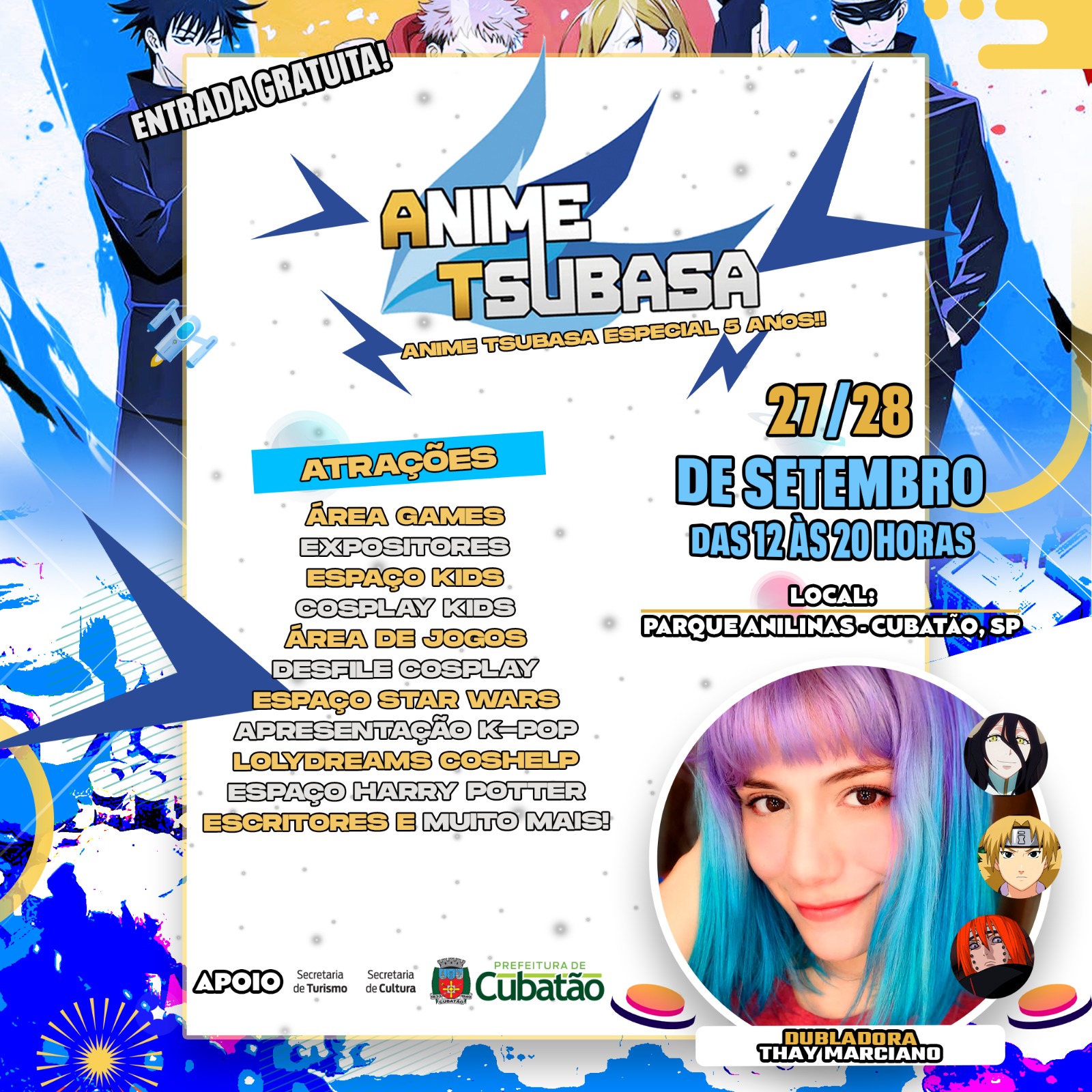 Anime Tsubasa’ acontece neste fim de semana no Parque Anilinas.