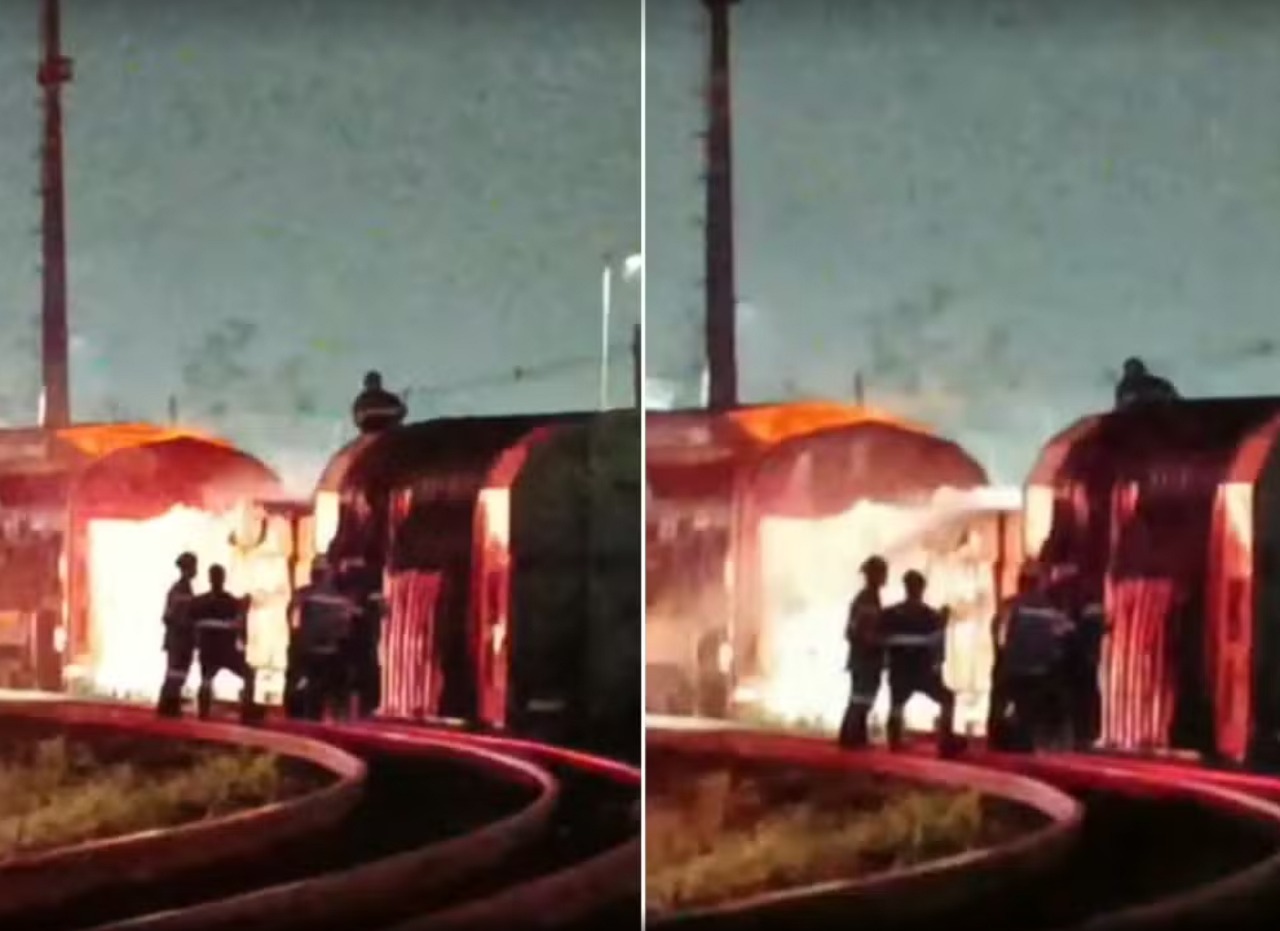 Terceiro ataque em quatro dias: criminosos voltam a incendiar trem em Cubatão
