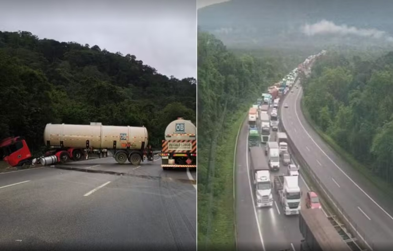 Carreta sofre pane e causa congestionamento na Cônego Domênico Rangoni