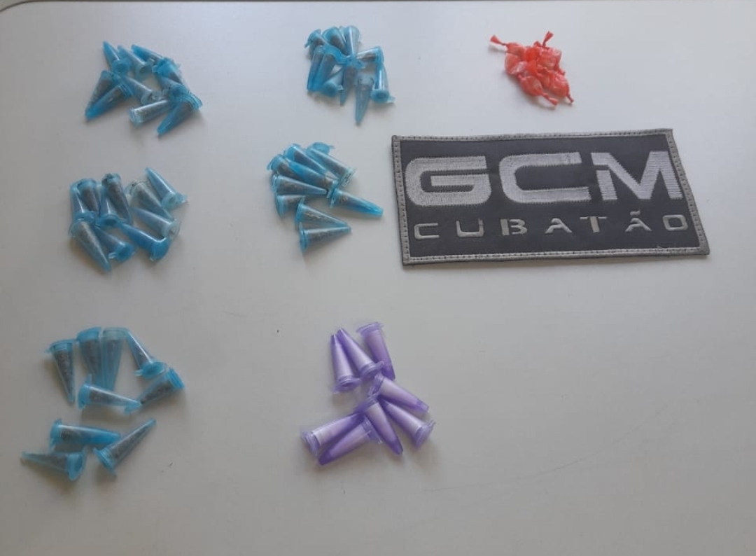 GCM apreende drogas em área de mangue na Vila Caic, em Cubatão