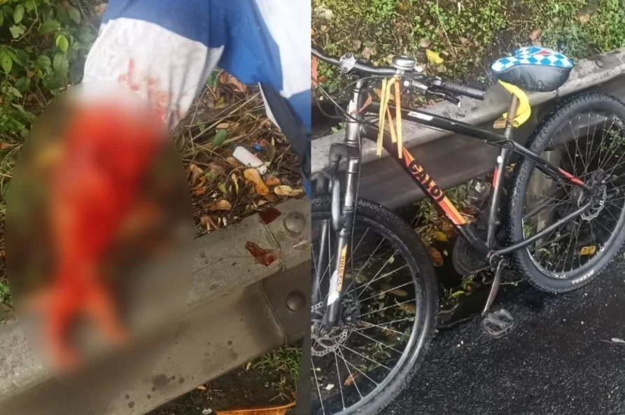 Ciclista é socorrido em estado grave após atropelamento na Anchieta, em Cubatão