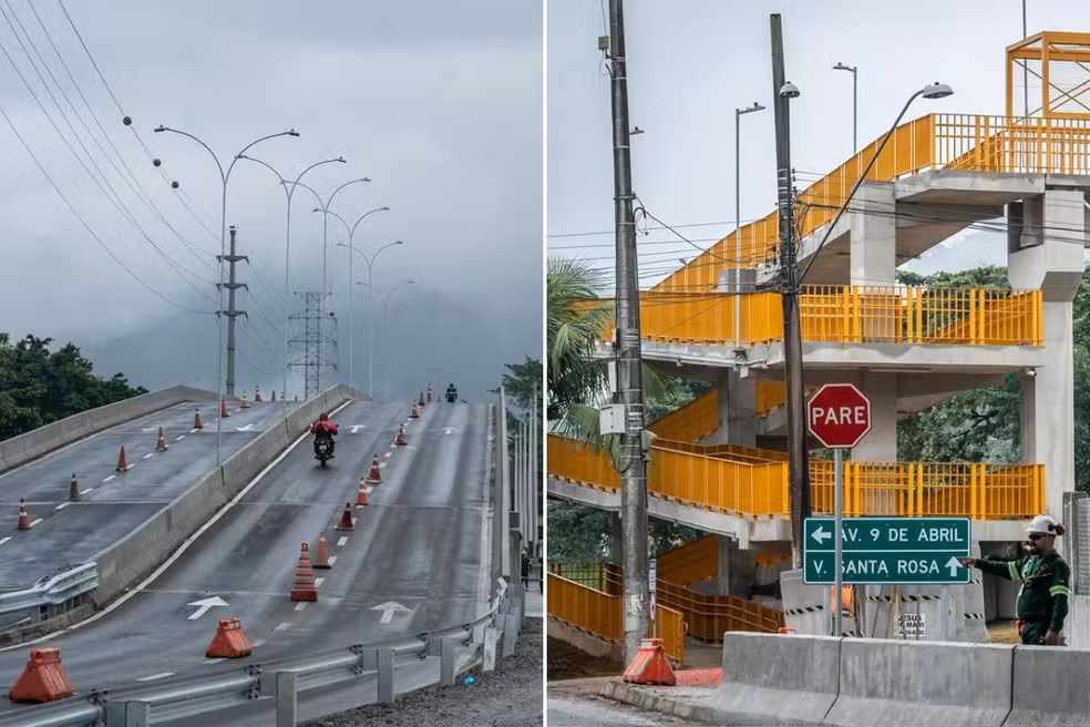 Novo complexo viário acaba com espera em passagem de trem em Cubatão