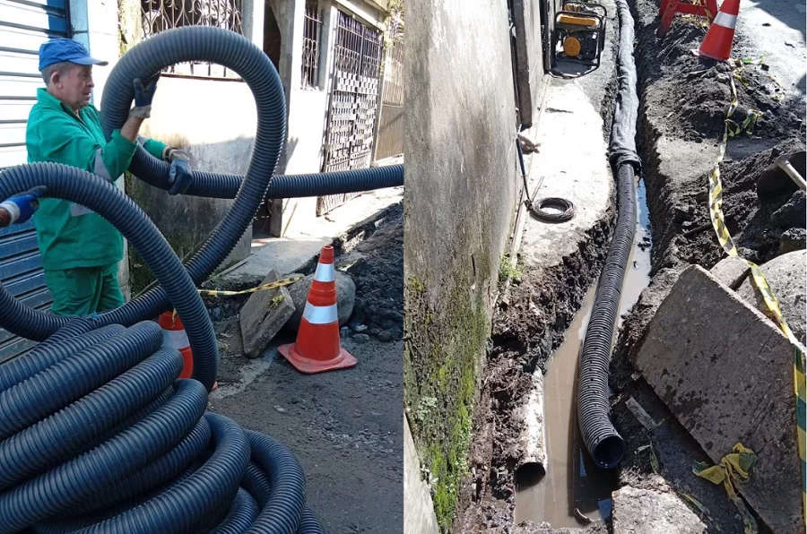 Nova tubulação promete reduzir pontos de alagamento em Cubatão