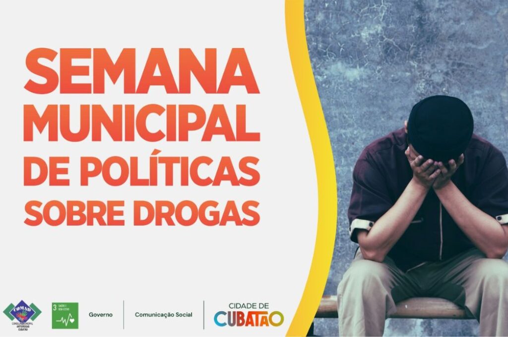 Cubatão realiza semana municipal de políticas sobre drogas, de 22 a 26 de junho