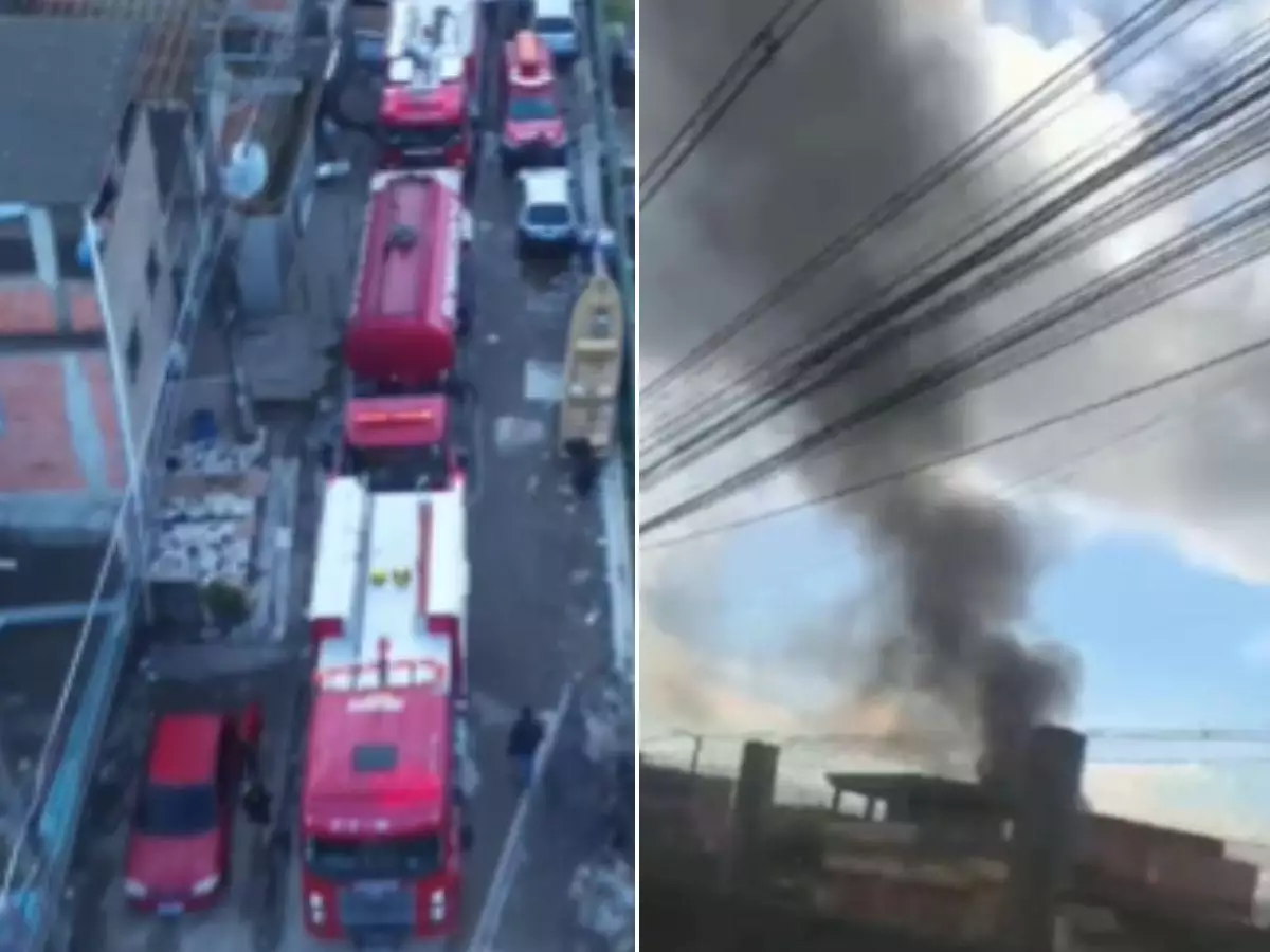 Incêndio destrói cerca de 10 casas na Vila dos Pescadores, em Cubatão