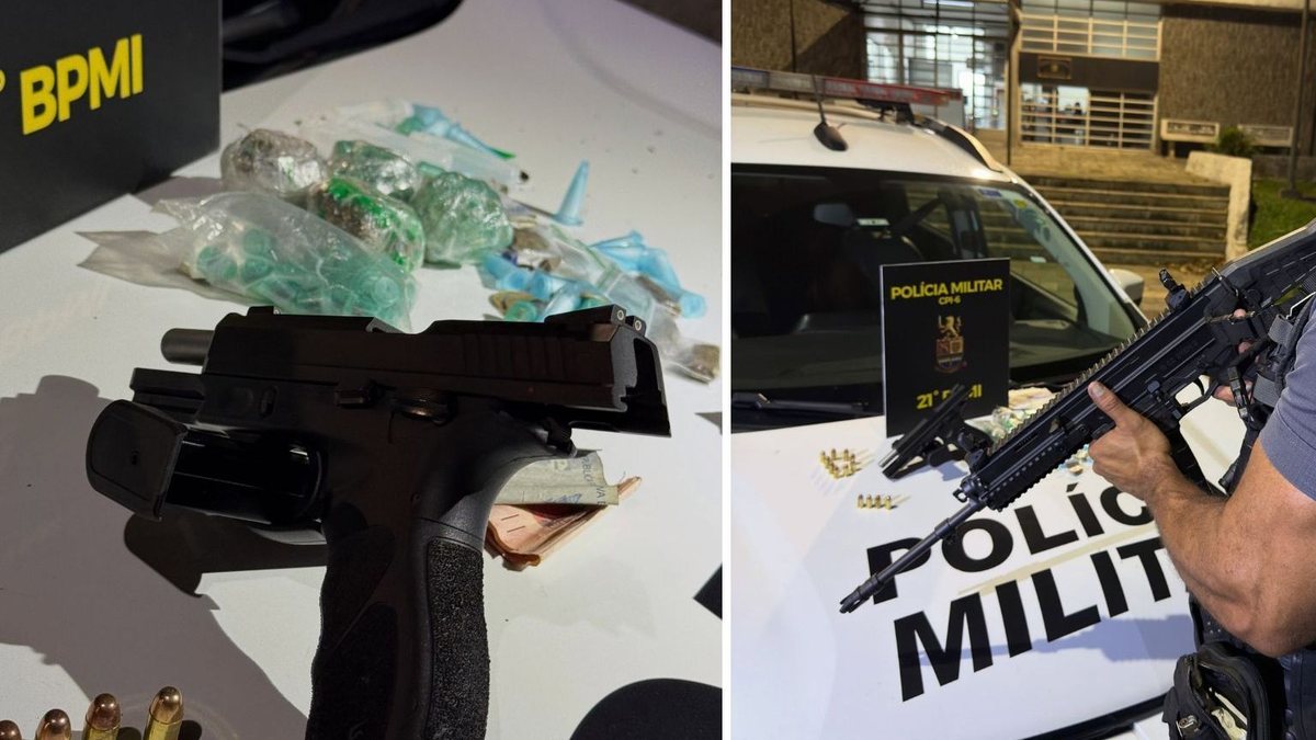 Polícia apreende pistola e drogas durante ocorrência em Cubatão