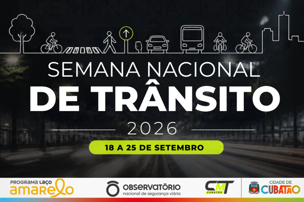 Arte da Semana Nacional do Trânsito 2026 em Cubatão