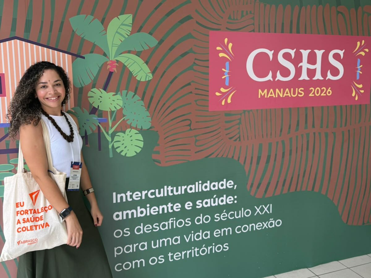 Enfermeira Geovana Ramalho, do CAPS IJ de Cubatão, no congresso de saúde em Manaus. Foto: SBCD
